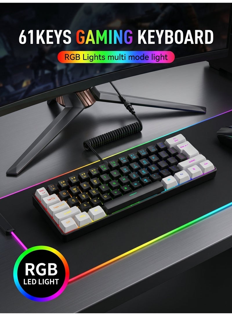 Hirospace 61-key Wired Gaming Keyboard 60% Compact Wired Waterproof Version Designed specifically for gamers - Image 2