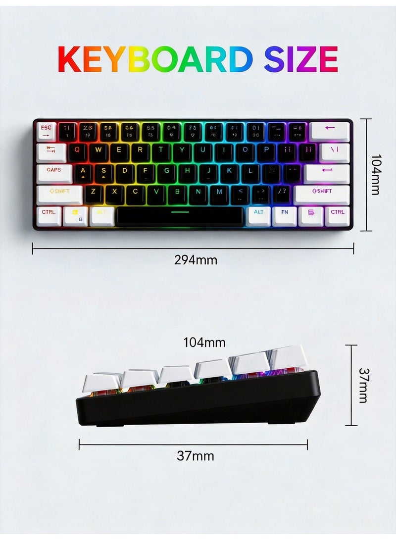 Hirospace 61-key Wired Gaming Keyboard 60% Compact Wired Waterproof Version Designed specifically for gamers - Image 5