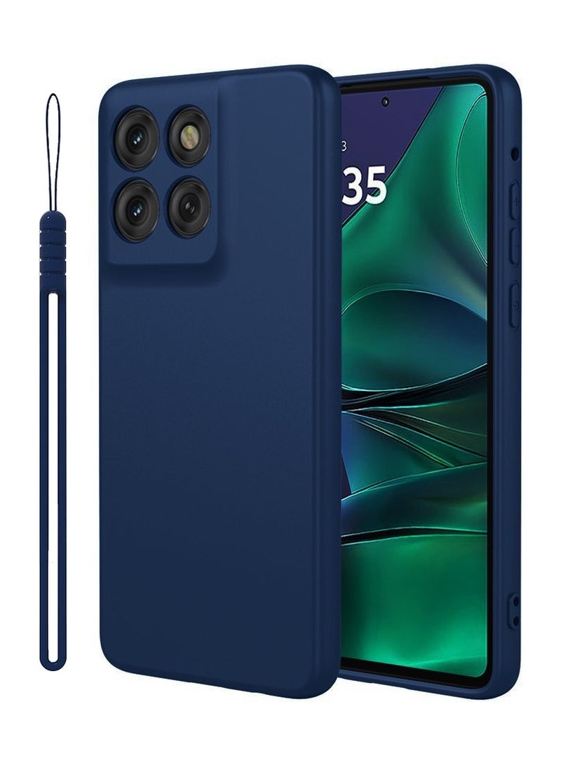 ايكارلوس جراب هاتف موتورولا إيدج 60 فيوجن مصنوع من السيليكون مع بطانة ناعمة من الألياف الدقيقة، غطاء نحيف باللون الأزرق - Image 1