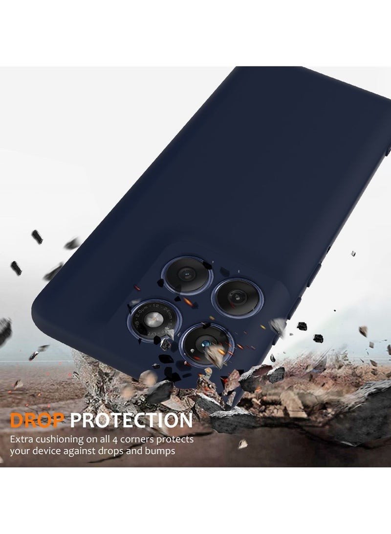 ايكارلوس جراب هاتف موتورولا إيدج 60 فيوجن مصنوع من السيليكون مع بطانة ناعمة من الألياف الدقيقة، غطاء نحيف باللون الأزرق - Image 2