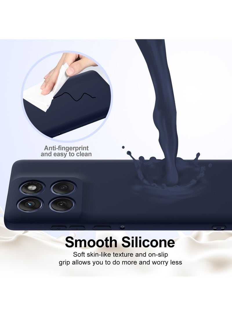 ايكارلوس جراب هاتف موتورولا إيدج 60 فيوجن مصنوع من السيليكون مع بطانة ناعمة من الألياف الدقيقة، غطاء نحيف باللون الأزرق - Image 3