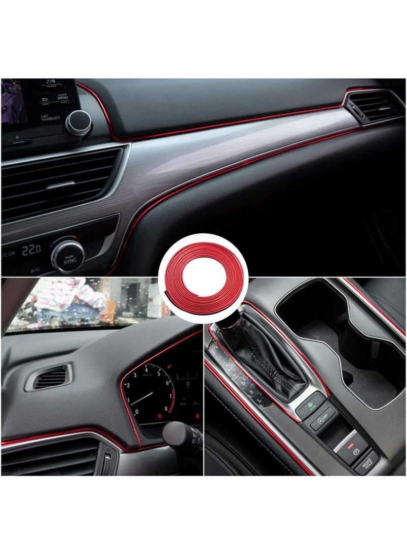 Soofam Car Interior Moulding Trim, 5M Car Decoration Strip Interior and Exterior Decorative Strips, for Car, Engine (Red) - Image 5