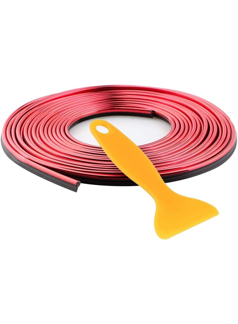 Soofam Car Interior Moulding Trim, 5M Car Decoration Strip Interior and Exterior Decorative Strips, for Car, Engine (Red) - Image 2