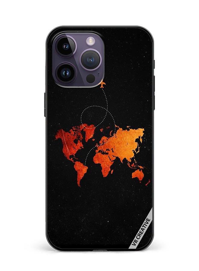 VR CREATIVE Protective Case Cover For Apple iPhone 15 Pro Max Travel Map Design Multicolour - Image 1