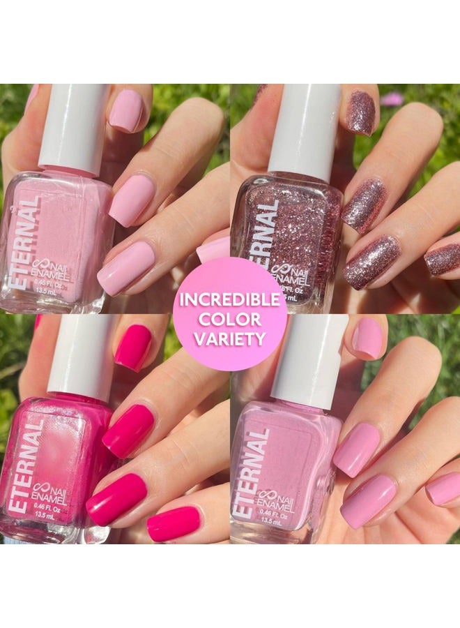 Eternal Collection – 4 Piece Set: Long Lasting, Quick Dry, Mirror Shine Nail Polish Set – Hardener, Bright and Shiny Finish - 0.46 Fluid Ounces Each (Pinky Promise) - Image 2