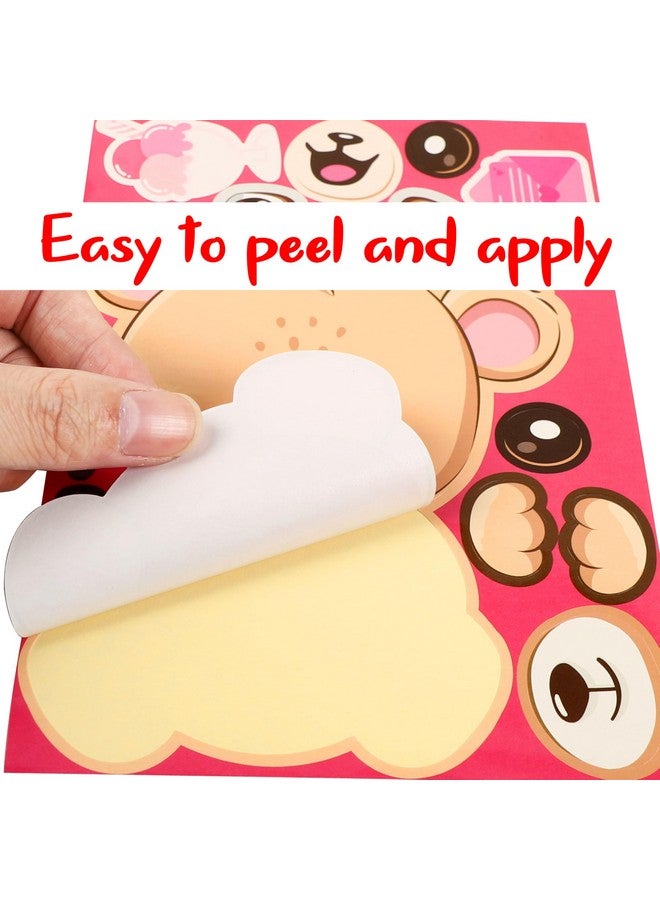 Moon Boat 70Sheets Valentines Stickers Crafts for Kids - Make-A-Dog/Cat/Monster/Bear/Frog Face Sticker- Valentine's Day Gifts Goodie Bag Stuffer School Classroom Activity Games Party Favors (Small Size) - Image 5