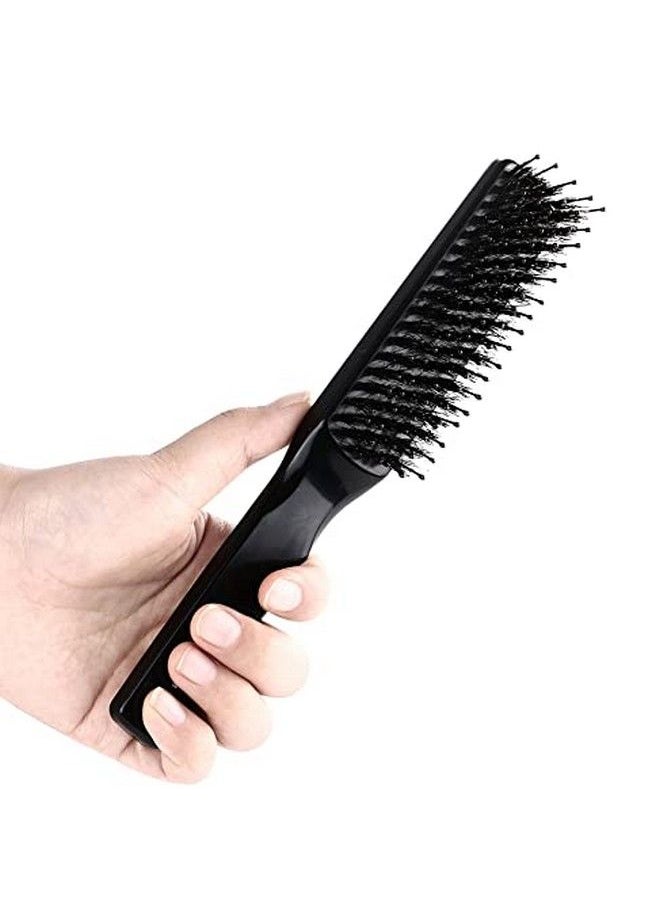 Perfehair Boar Bristle Hair Brush For Women Men Boar & Nylon Bristle Paddle Hairbrush For Wet Dry Thin Thick Curly Hair Smoothing Styling Detangling Black  - Image 2