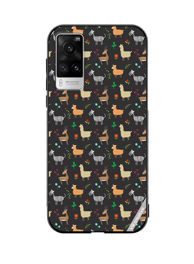 VR CREATIVE Protective Case Cover For Vivo X60 Pro Jungle Animals Pattern Design Multicolour - Image 1