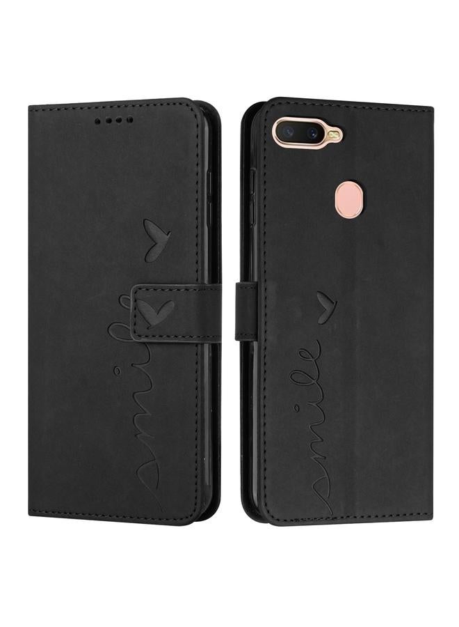 erorex Case For OPPO A7/A5s/A12 Skin Feel Heart Pattern Leather Phone Case - Image 1