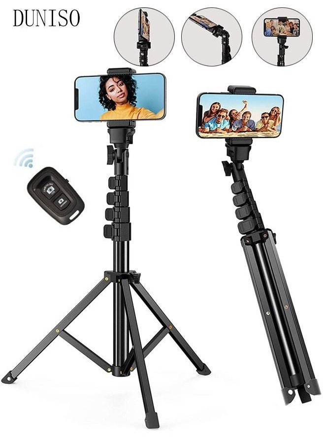 DUNISO 160CM Gimbal Stabilizer for Smartphone Extendable Selfie Stick Tripod with Wireless Remote Gimbal Stabilizer with Auto Balance Phone Holder for All Cell Phone  - Image 1