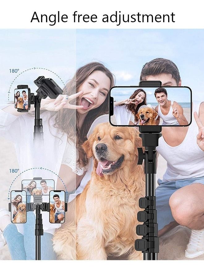 DUNISO 160CM Gimbal Stabilizer for Smartphone Extendable Selfie Stick Tripod with Wireless Remote Gimbal Stabilizer with Auto Balance Phone Holder for All Cell Phone  - Image 3