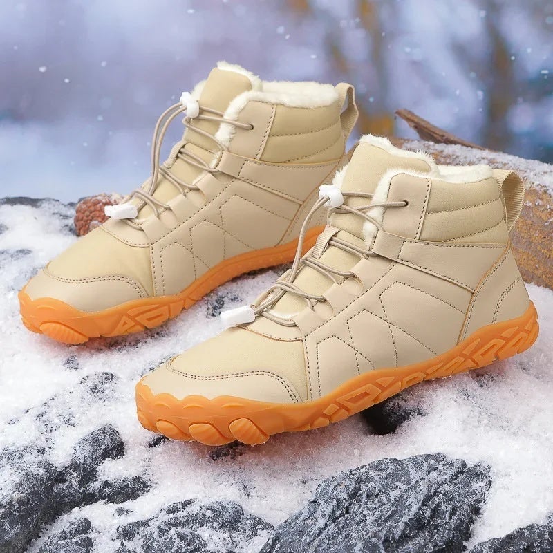 2024 Winter Outdoor Waterproof Cotton Shoes Snow Boots Non-Slip Wear-Resistant Mid-Calf Cotton Boots Fleece-Lined Warm Men''s and Women''s Hiking Shoes - Image 4