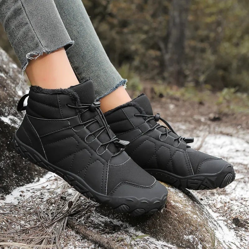 2024 Winter Outdoor Waterproof Cotton Shoes Snow Boots Non-Slip Wear-Resistant Mid-Calf Cotton Boots Fleece-Lined Warm Men''s and Women''s Hiking Shoes - Image 2