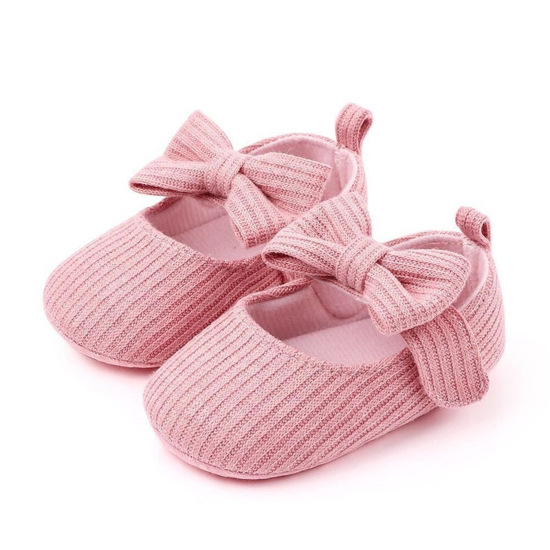 Floral Princess Baby Shoes Soft Sole White Bow - Image 2