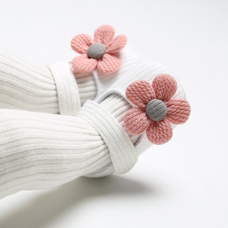 Floral Princess Baby Shoes Soft Sole White Bow - Image 5