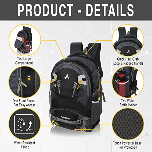 ADISA casual laptop backpack office bag college travel back pack for men and women (BP141-BLA) - Image 3