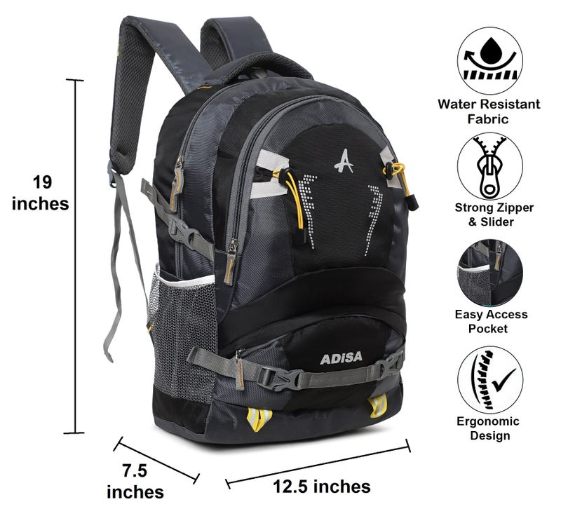 ADISA casual laptop backpack office bag college travel back pack for men and women (BP141-BLA) - Image 2