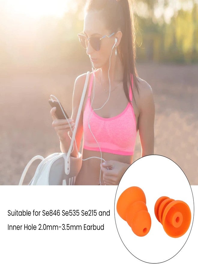 Estink Silicone Eartips, Pack of 8 Orange Soft Silicone Earbud Tips Noise Reduction Replacement Earplugs for Se846 Se535 Se215 and Inner Hole 2.0‑3.5mm Earbud - Image 4