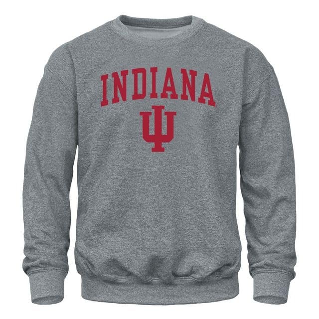 Barnesmith Indiana University Hoosiers Crewneck Sweatshirt, Heritage, Charcoal Grey, Large - Image 1