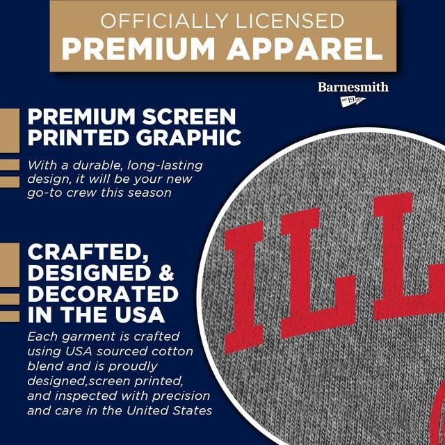 Barnesmith Indiana University Hoosiers Crewneck Sweatshirt, Heritage, Charcoal Grey, Large - Image 4