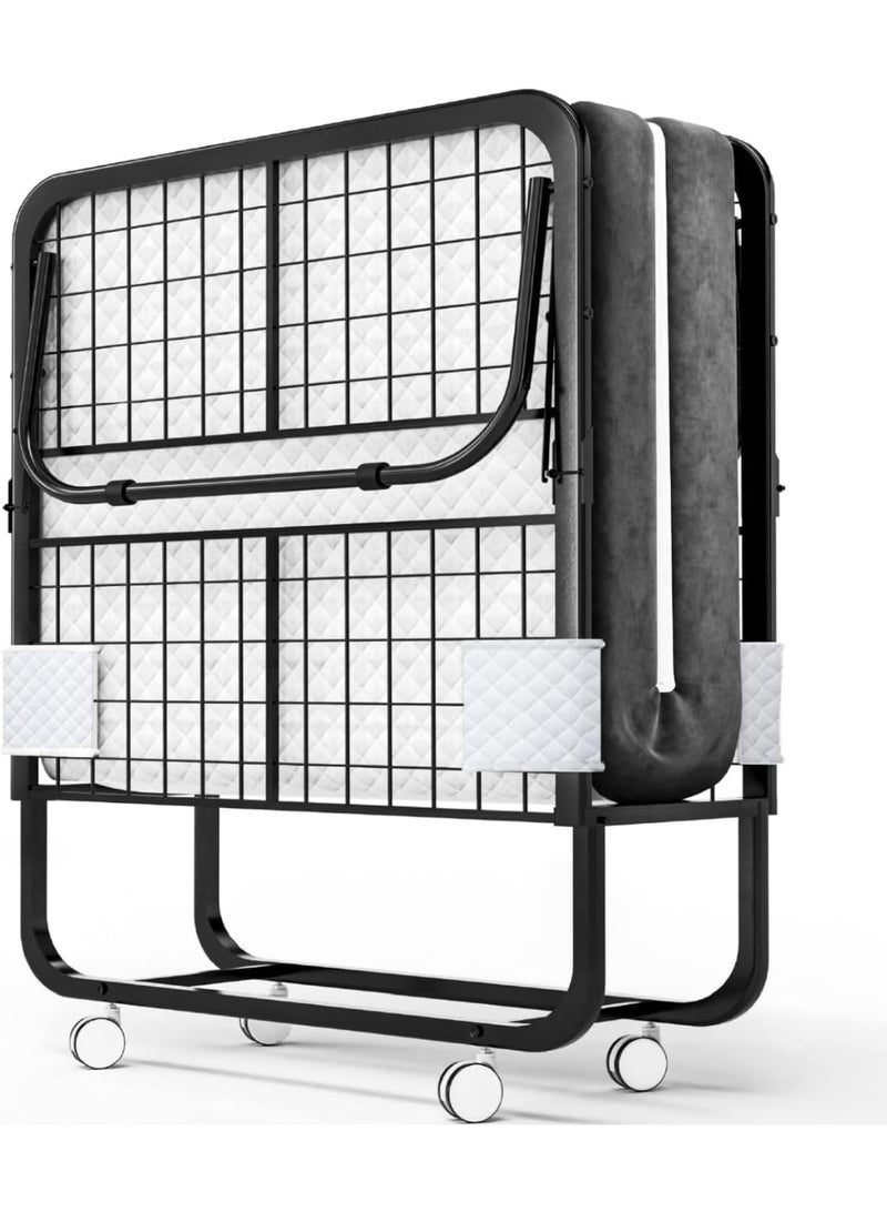 VITION Folding Bed with Memory Foam Mattress, Portable Foldable Beds Strong Sturdy Frame, Rollaway Beds for Home and Office (190 * 80cm) - Image 1