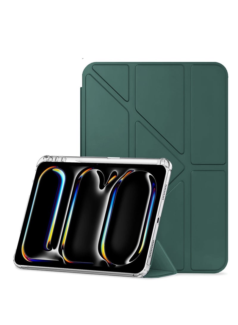 دبليو تيك آيباد برو من أبل 13 5G 2025 (M5) بحجم 13 بوصة، غطاء حماية بشاشة ذكية Symmetry 360 مع خاصية الإيقاظ/النوم التلقائي، بنسيج جلدي (TCFPSR) - أخضر داكن - Image 1