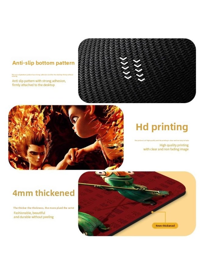 Generic - Nezha Funny Expression Bag Mouse Pad Office Learning Desk Pad Small Size Joker Keyboard Game Desk Pad Customization-Colour:260*210 2mm Overlock-Pattern:1396 - Image 1