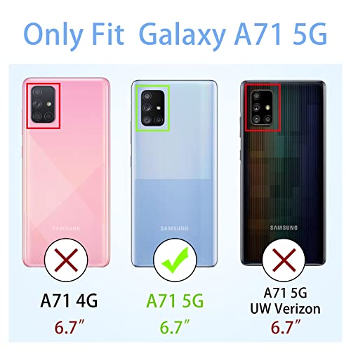 Easyscen for Samsung Galaxy A71 5G Phone Case Cute Girls Women Glitter Case with Heart Ring Stand Shockproof Protective Cover - Pink - Image 2