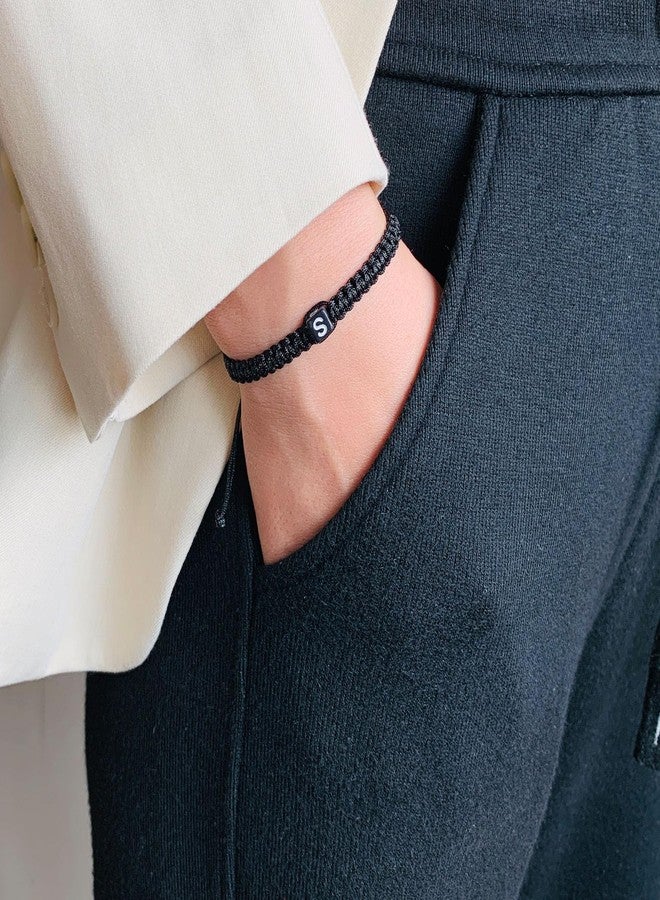 SUMMER LOVE Initial Bracelet for Women Men A J S K Charm Handmade Bracelets Rope Braided Letter Bracelet for Couples Best Friend,Adjustable Father Mother Day Gifts for Mom Boyfriend Friendship Jewelry (S) - Image 3