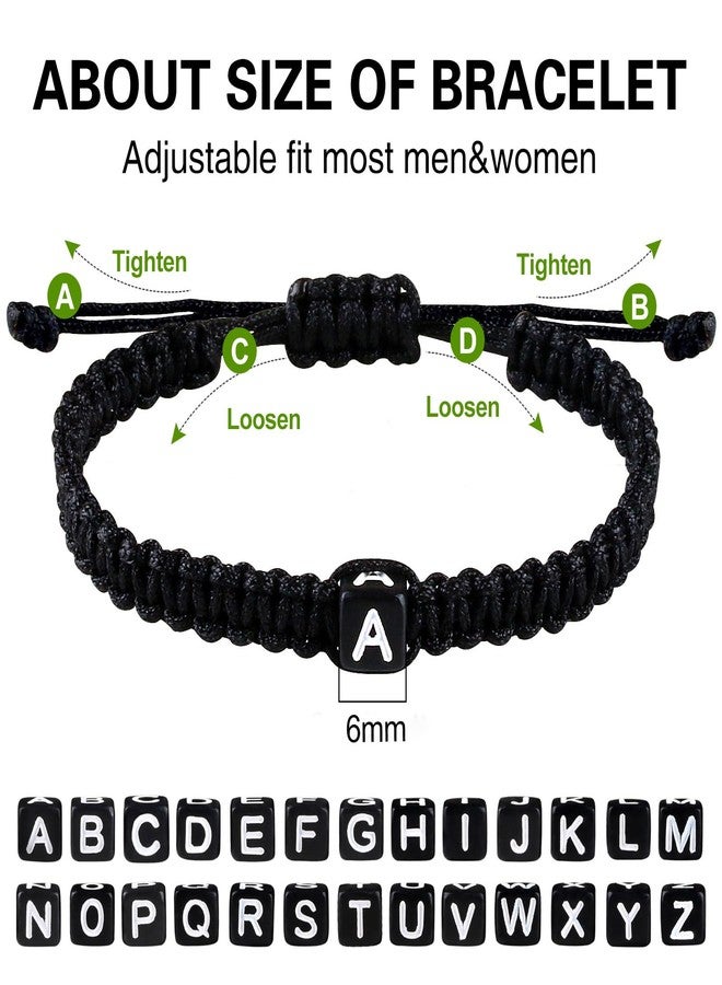 SUMMER LOVE Initial Bracelet for Women Men A J S K Charm Handmade Bracelets Rope Braided Letter Bracelet for Couples Best Friend,Adjustable Father Mother Day Gifts for Mom Boyfriend Friendship Jewelry (S) - Image 5