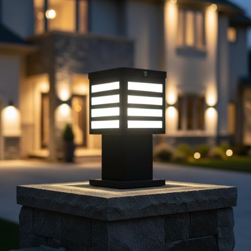 BrightLyt BrighLyt Gate Light for Outdoor Home Gates Waterproof | Outdoor Gate Lamps for Main Gate | Garden Light | Pillar Lights | Boundry Light (Metal Black, GL18, Pack of 2) - Image 2