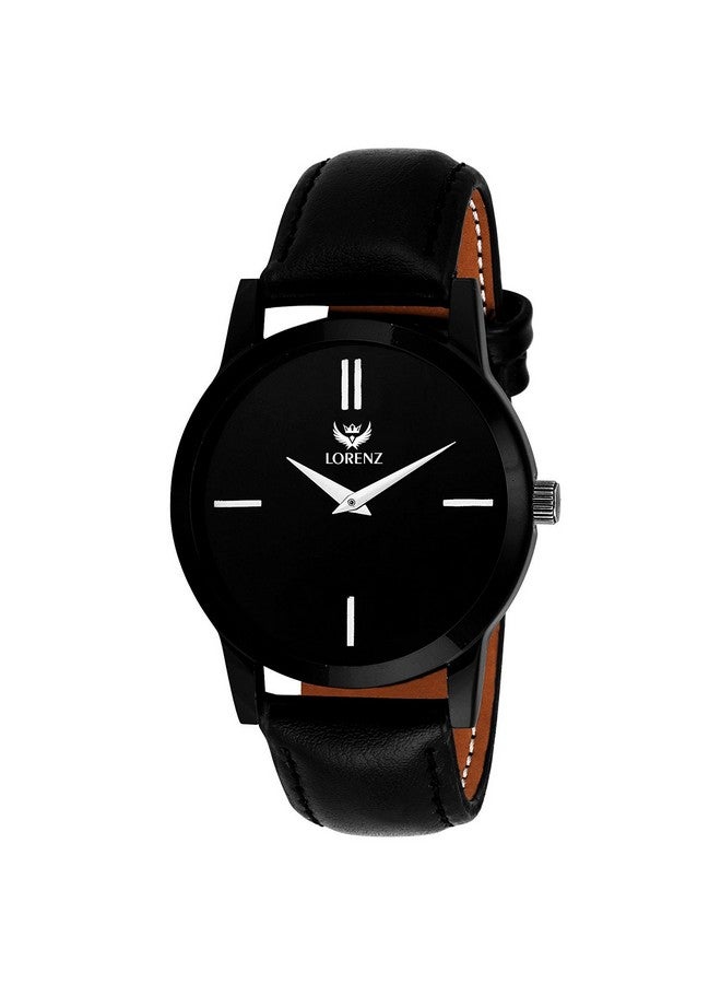 LORENZ Leather Analogue Black Dial Men's Watch -Mk-103A - Image 1
