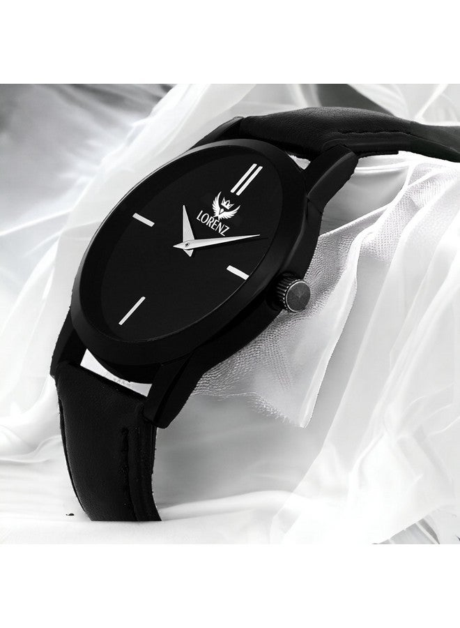 LORENZ Leather Analogue Black Dial Men's Watch -Mk-103A - Image 2