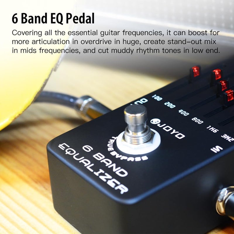 JOYO 6-Band EQ Pedal Electric Guitar Equalizer (100Hz 200Hz 400Hz 800Hz 1.6kHz 3.2kHz) Provides Â±18dB for Each Band (JF-11) - Image 2