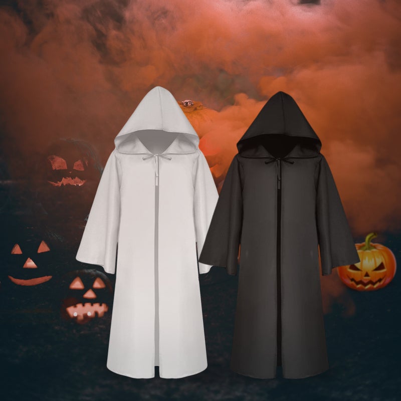 Halloween Hooded Cloak Unisex Kids Children Cape Role Cosplay Long Cloak Gothic Costumes Outwear Solid Medieval Cloak Halloween Party Prop - Image 3