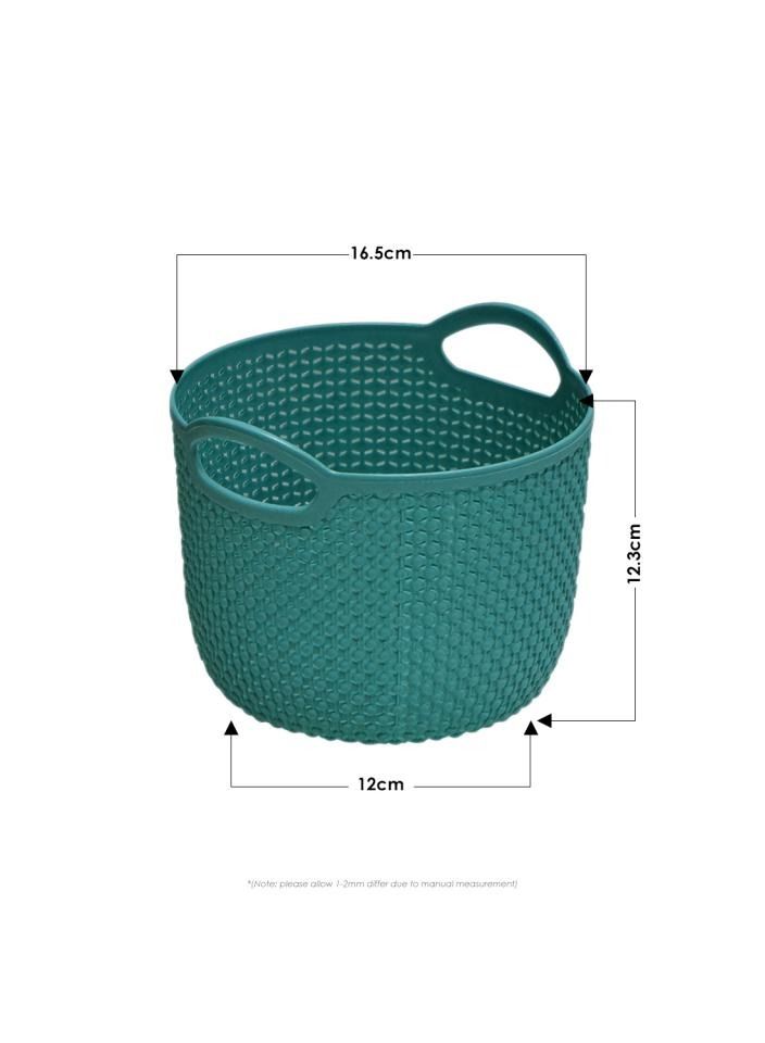 Alissa Set of 3 Compact Plastic Storage Baskets – Durable, Stackable Organizers with Open Handles – 16.5x12.3x12cm – Ideal for Kitchen, Bathroom & Office Use  - Image 3