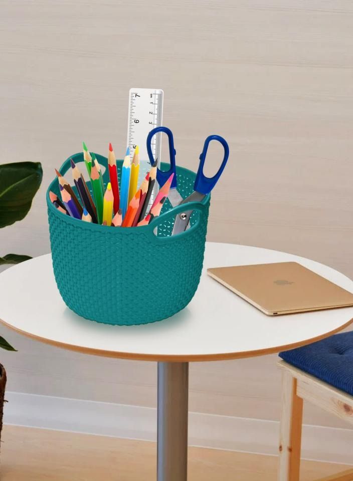 Alissa Set of 3 Compact Plastic Storage Baskets – Durable, Stackable Organizers with Open Handles – 16.5x12.3x12cm – Ideal for Kitchen, Bathroom & Office Use  - Image 4