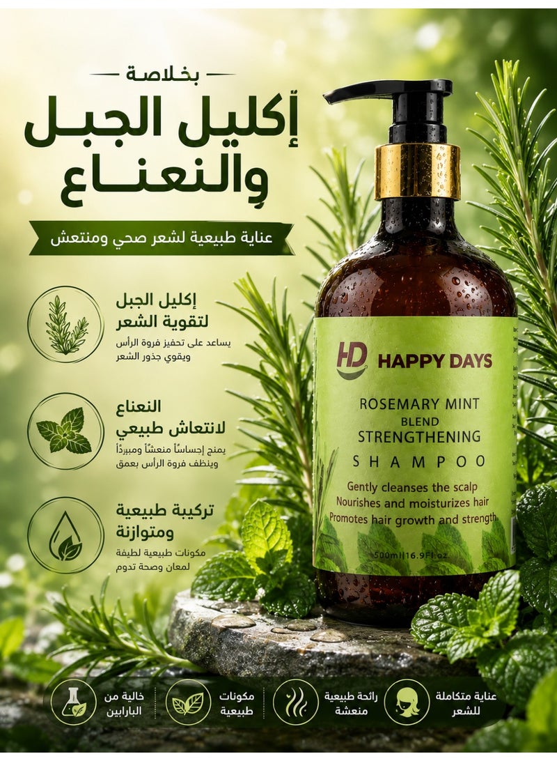 هبي ديز شامبو باكليل الجبل والنعناع لتقوية الشعر ومنع التساقط 500 مل - Image 5
