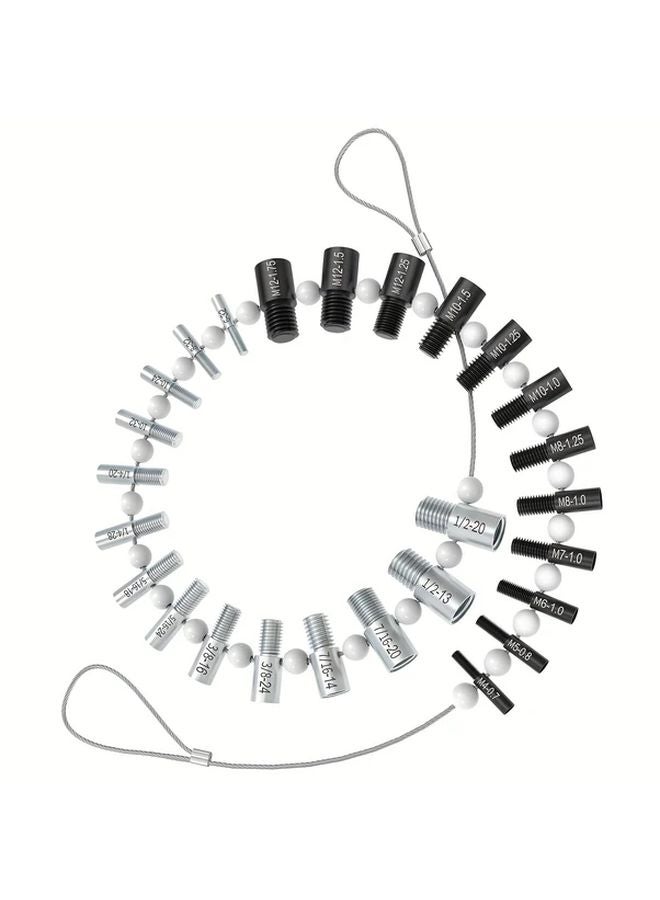 Thread Checker 26 Gauges 14 Inches 12 Metric Imperial and Metric Nuts Bolts Stainless Steel - Image 2