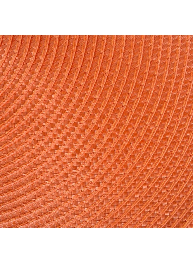 DII Classic Woven Tabletop Collection, Indoor/Outdoor Placemat Set, Round, 15" Diameter, Orange, 6 Piece - Image 3