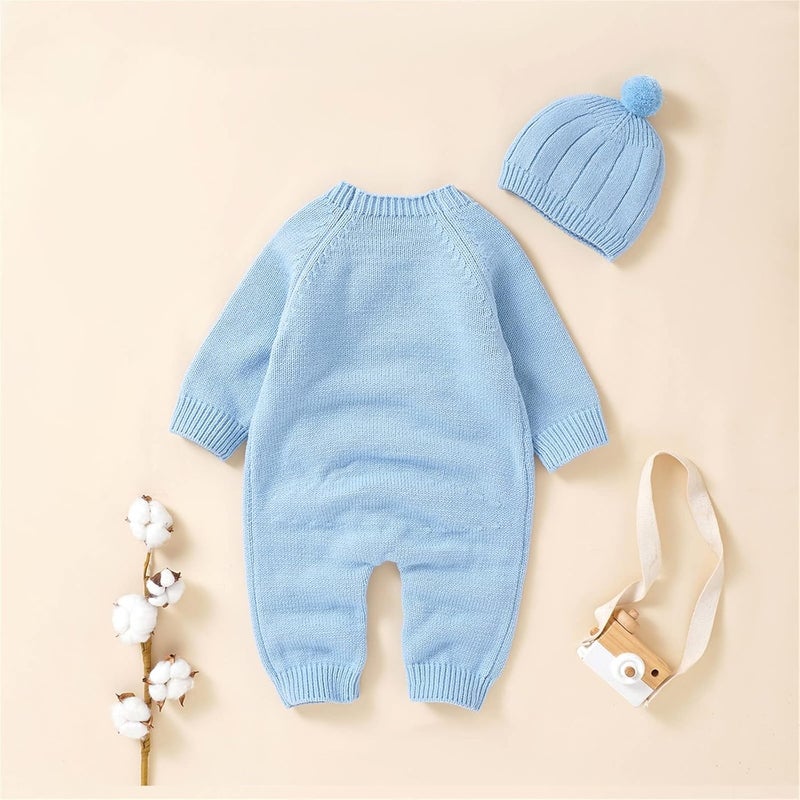 Baby Onesie: Blue 0-3M - Soft Stretchy Fabric Baby Bodysuit for Newborn Infants - Image 3