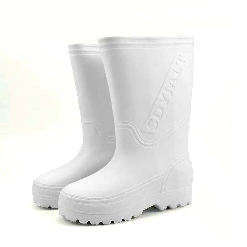 general EVA Foam Rain Boots Waterproof Oil Resistant White High Top - Image 1