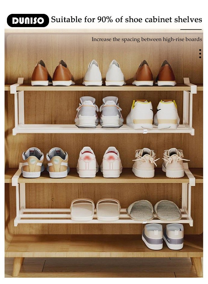 DUNISO Hanging Shoe Organizer ，Stretchable Shoe Rack，Shoe Shelf Storage for Shoe Cabinet, Wardrobe, Cabinet, Bathroom Cabinet，Adjustable Shelf， Sturdy and Durable Shoe Rack for Space Saving - Image 4
