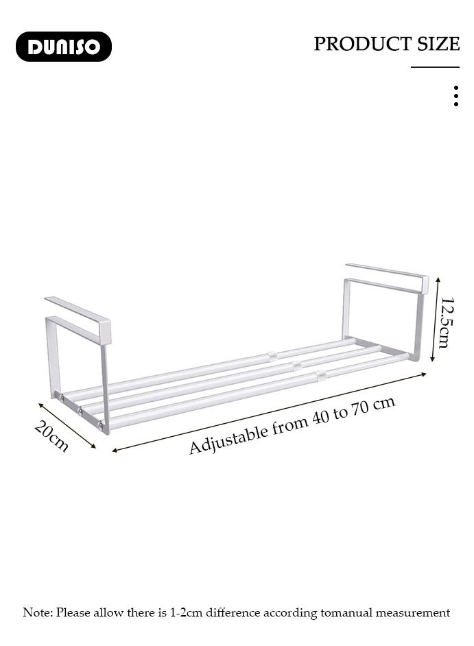 DUNISO Hanging Shoe Organizer ，Stretchable Shoe Rack，Shoe Shelf Storage for Shoe Cabinet, Wardrobe, Cabinet, Bathroom Cabinet，Adjustable Shelf， Sturdy and Durable Shoe Rack for Space Saving - Image 3