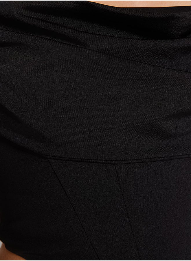 trendyol Black Crop Lined Corset Detailed Knitted Bustier TPRSS23BS00006  - Image 5