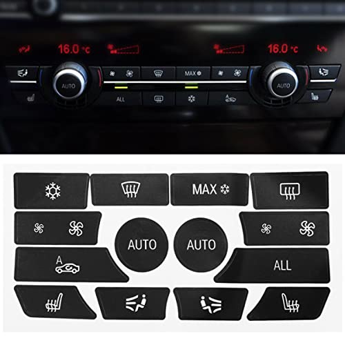 Mactoom AC Climate Control Button Repair Stickers Compatible with BMW 5 2009-2015 Series E60 F10 Replacement Decal Stickers - Image 1