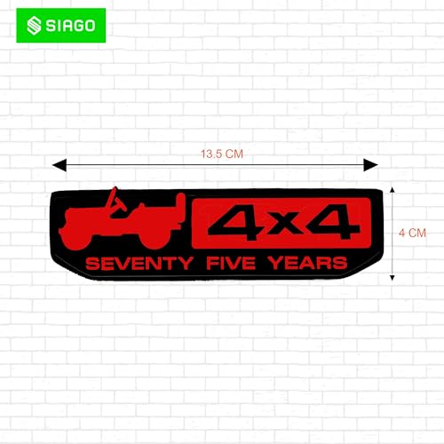 SIAGO SIA261 Premium 4x4 Seventy Five Years Metal Car Sticker - Durable & Stylish Auto Emblem for Vehicles - Customizable Designs - Easy Installation - Weather-Resistant & Long-Lasting - Image 2
