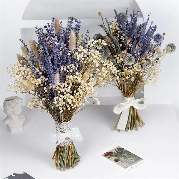 Bluejw Natural Dried Lavender Bouquet - Bulk Preserved Flower Arrangement for Christmas, Easter, Wedding & Home Decor - Real Dried Plants Included - Image 2