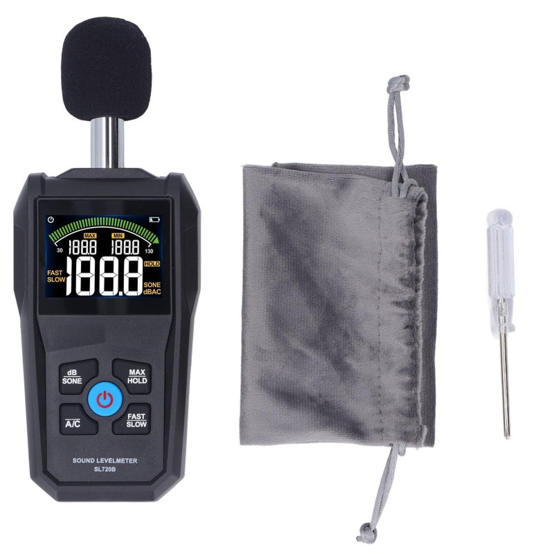 Noise Decibel Meter Sound Level Meter 30 130 Db With Color Backlight Screen 1 2 Inch Condenser Microphone Noise Detection For Home School Office Factory Use - Image 2