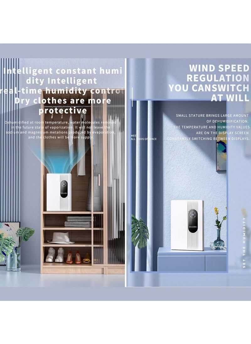 XiuWoo - Dehumidifier For Home, 2200ML  Small Dehumidifier For Bathroom,  Quiet Bedroom Dehumidifier ,with External Water Pipe,With Adjustable Timer And Sleep Mode For Basement, Rv, Closet - Image 1